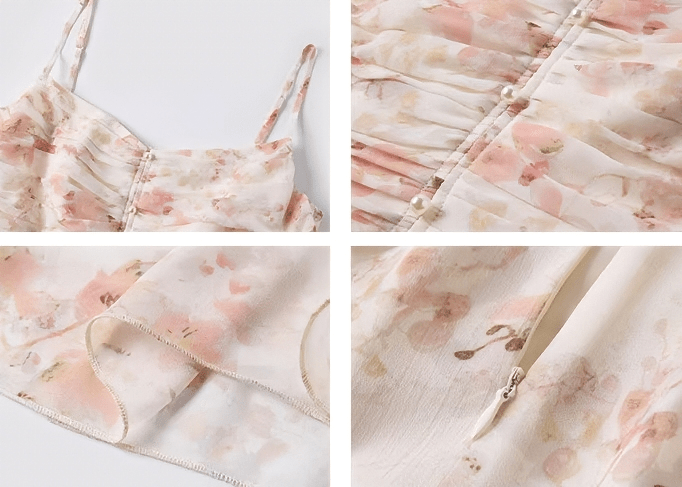 フローラルドレープキャミソールマキシドレス - Vera Lumina