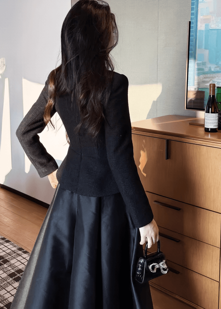 ビジューボタンベルトレースマーメイドドレス - Vera Lumina