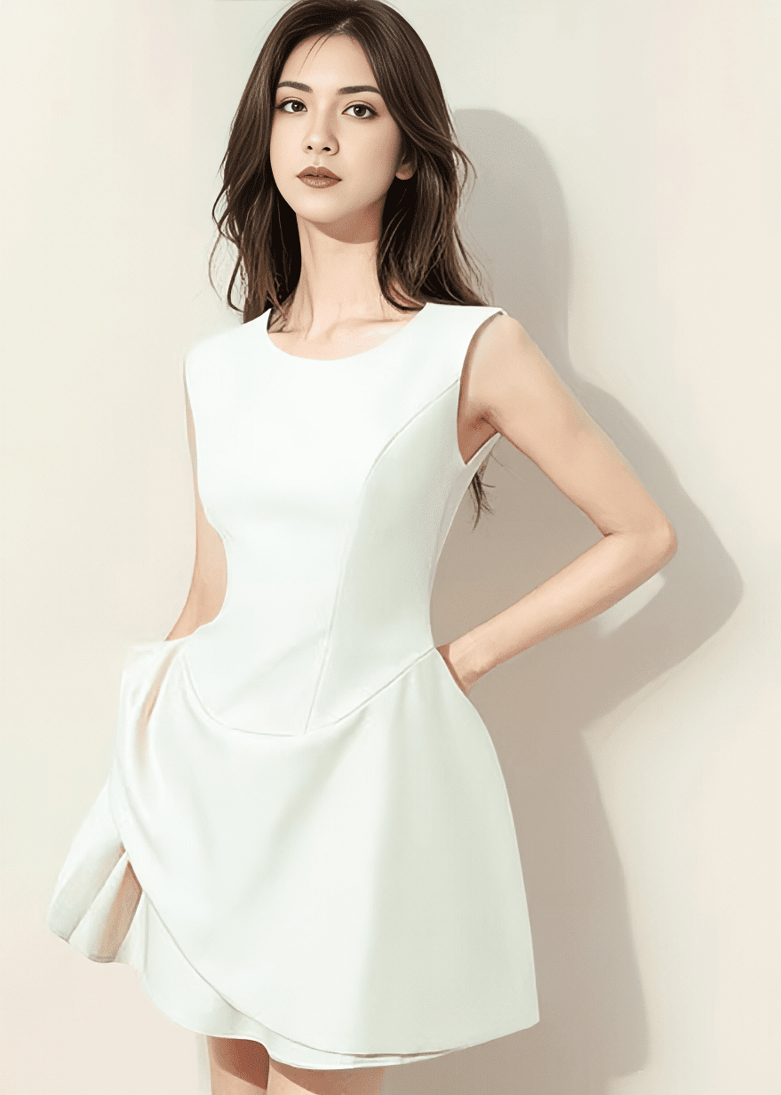 フィットフレアボリュームミニドレス - Vera Lumina