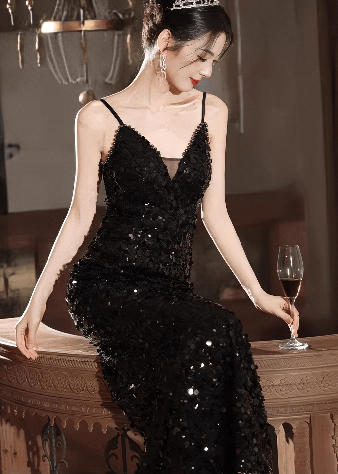 ビジューグリッタースパンコールマーメイドドレス - Vera Lumina