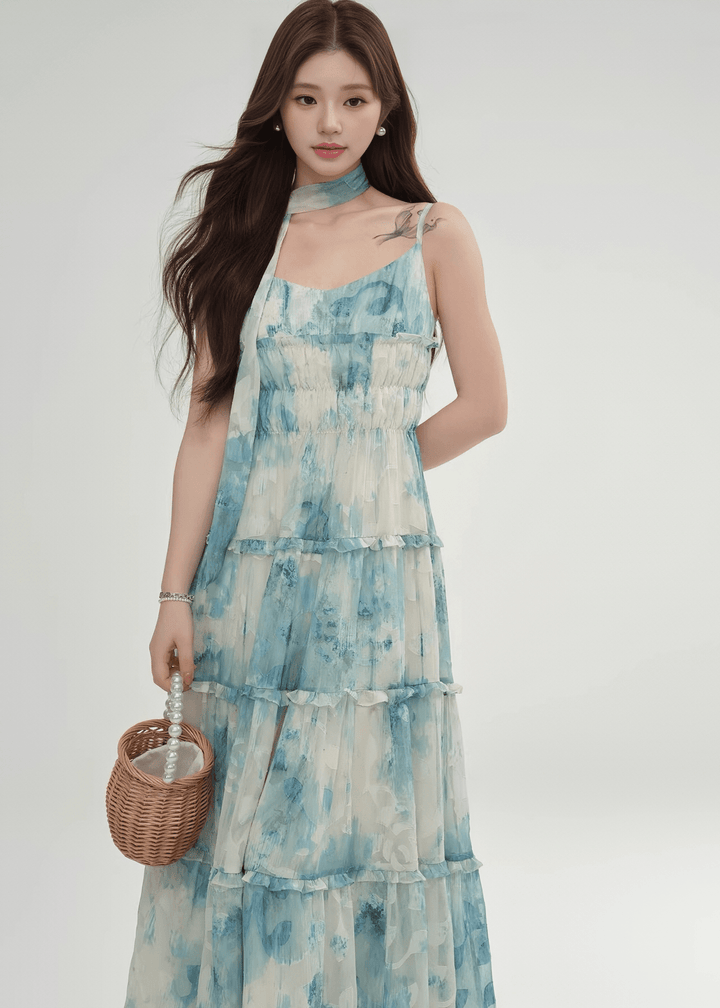 フローラルティアードキャミマキシドレス - Vera Lumina