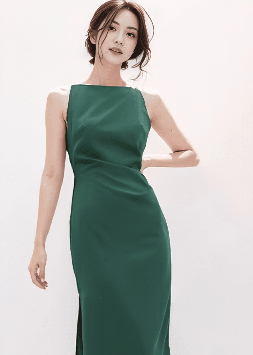 スリットサイドマーメイドラインワンピース - Vera Lumina