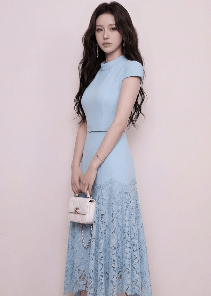 ベルトマークレースマーメイドドレス - Vera Lumina