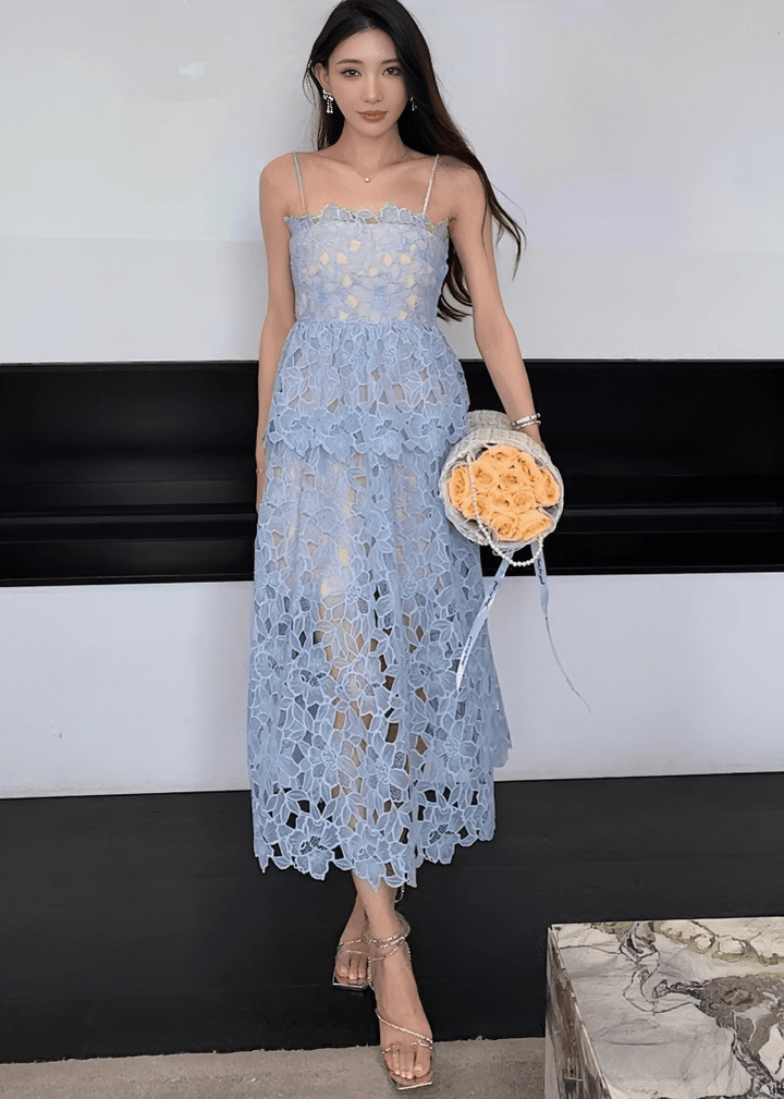 フラワーパッチティアードキャミドレス - Vera Lumina