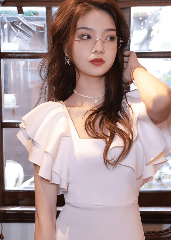 ダブルフリルスリーブタイトドレス - Vera Lumina