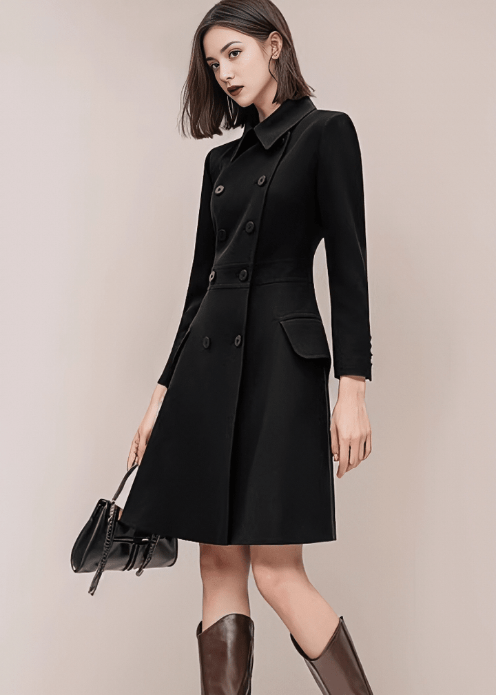 ダブルブレストフレアミディドレス - Vera Lumina