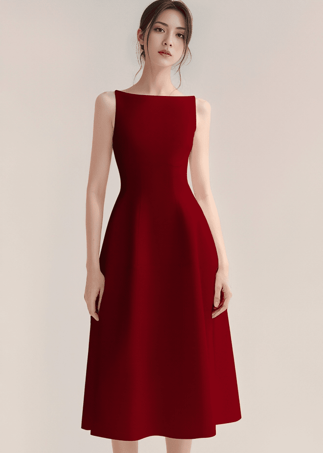 クラシックノースリーブフレアワンピース - Vera Lumina