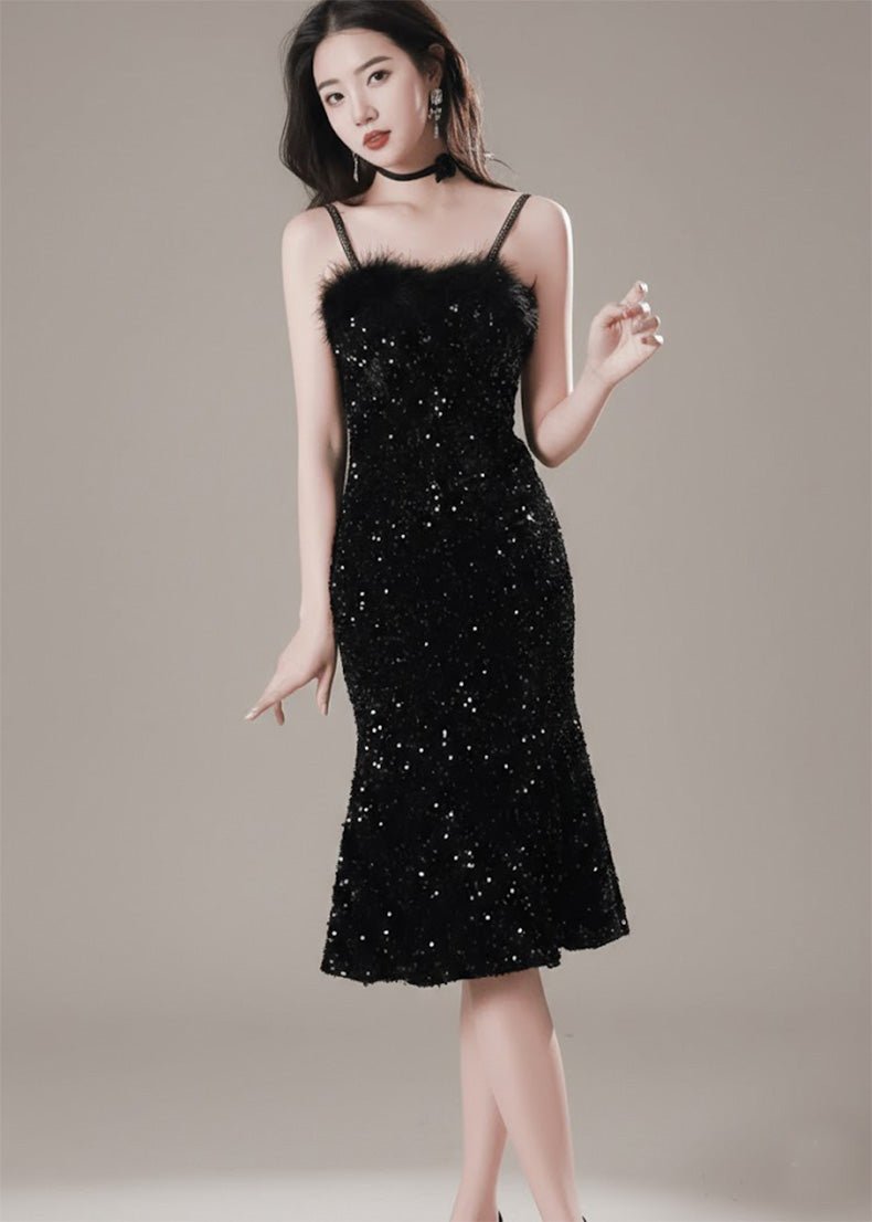 フェザースパンコールマーメイドドレス - Vera Lumina