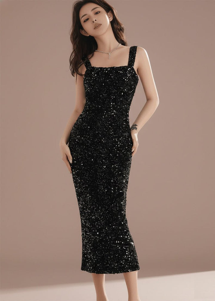 スパンコールタイトマーメイドドレス - Vera Lumina