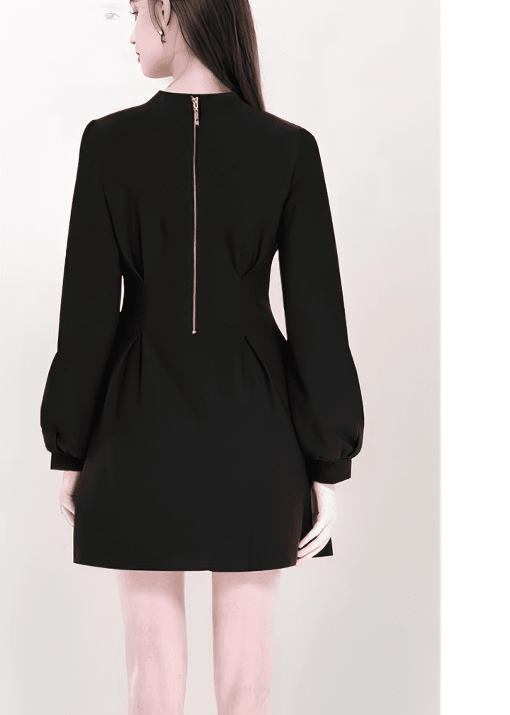 パフスリーブタックフレアミニワンピース - Vera Lumina