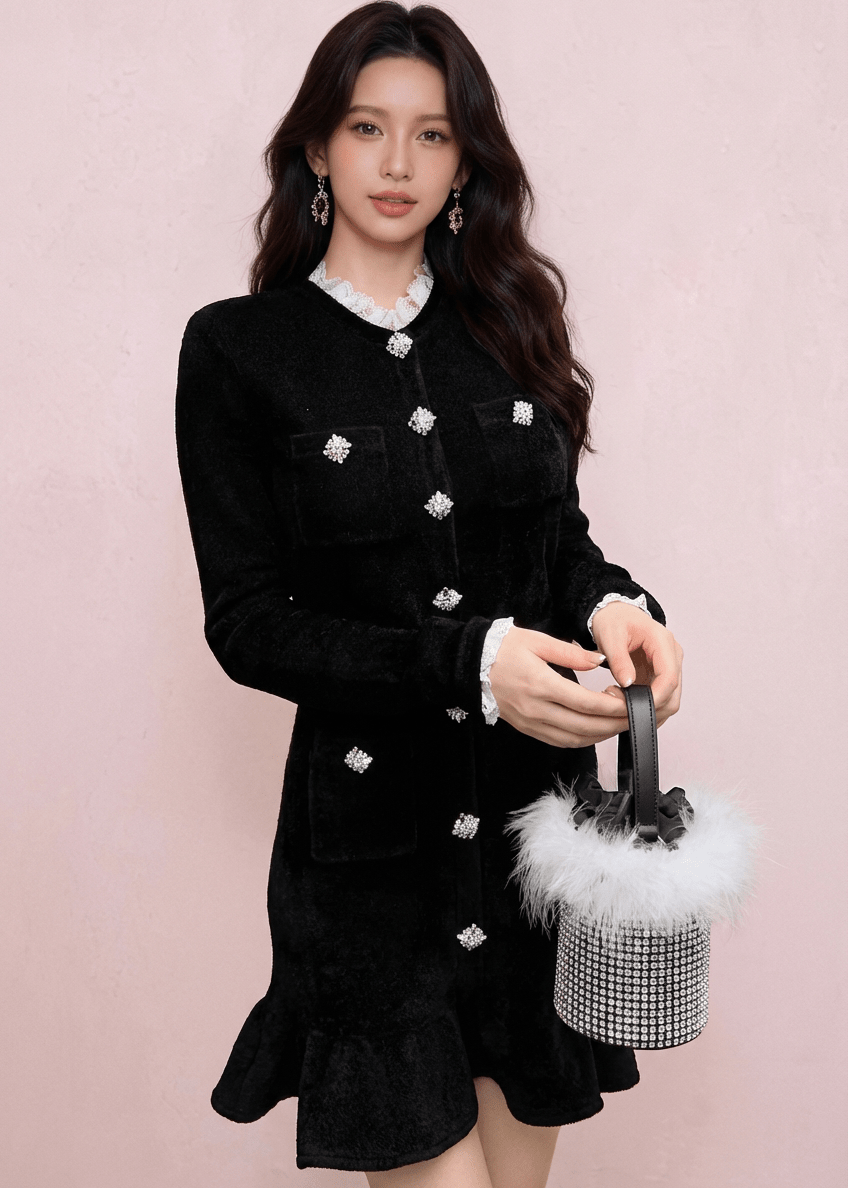 ビジューフリルヘムラインドレス - Vera Lumina