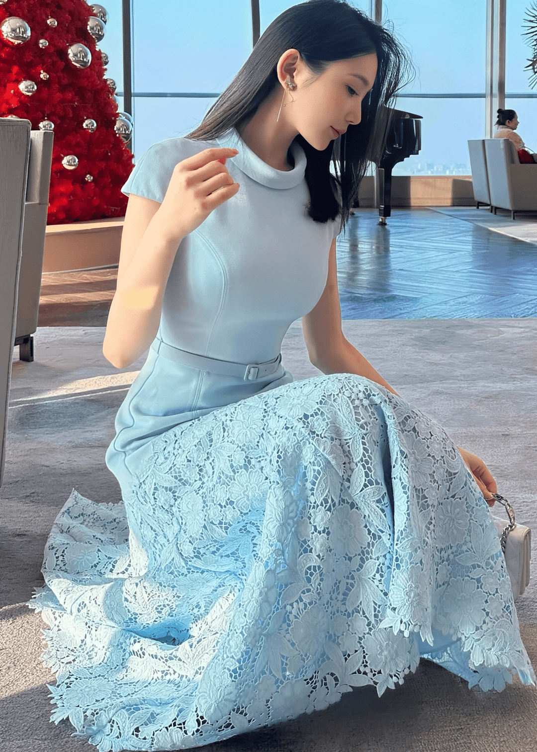 ベルトマークレースマーメイドドレス - Vera Lumina