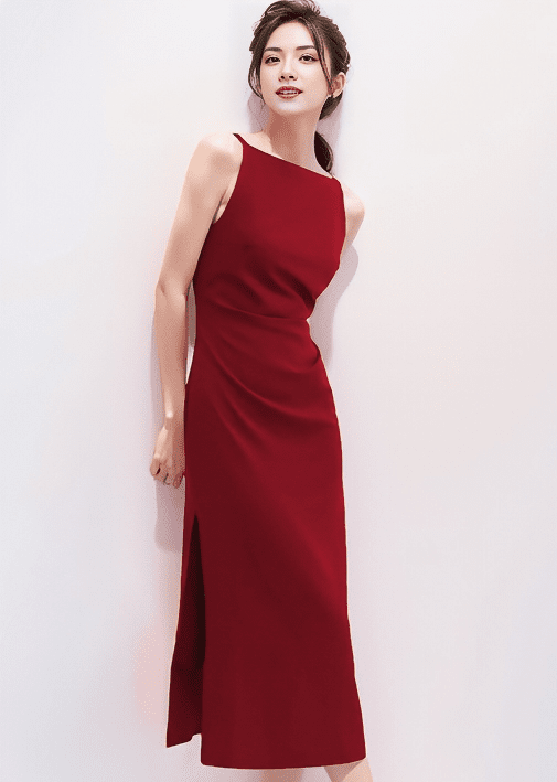 スリットサイドマーメイドラインワンピース - Vera Lumina