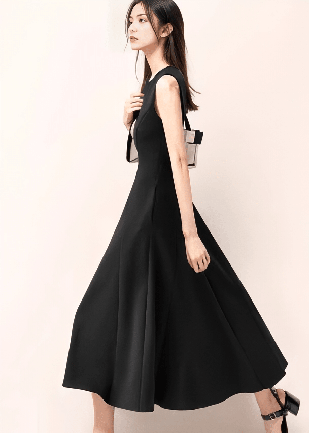 スリットネックパネルラインフレアドレス - Vera Lumina