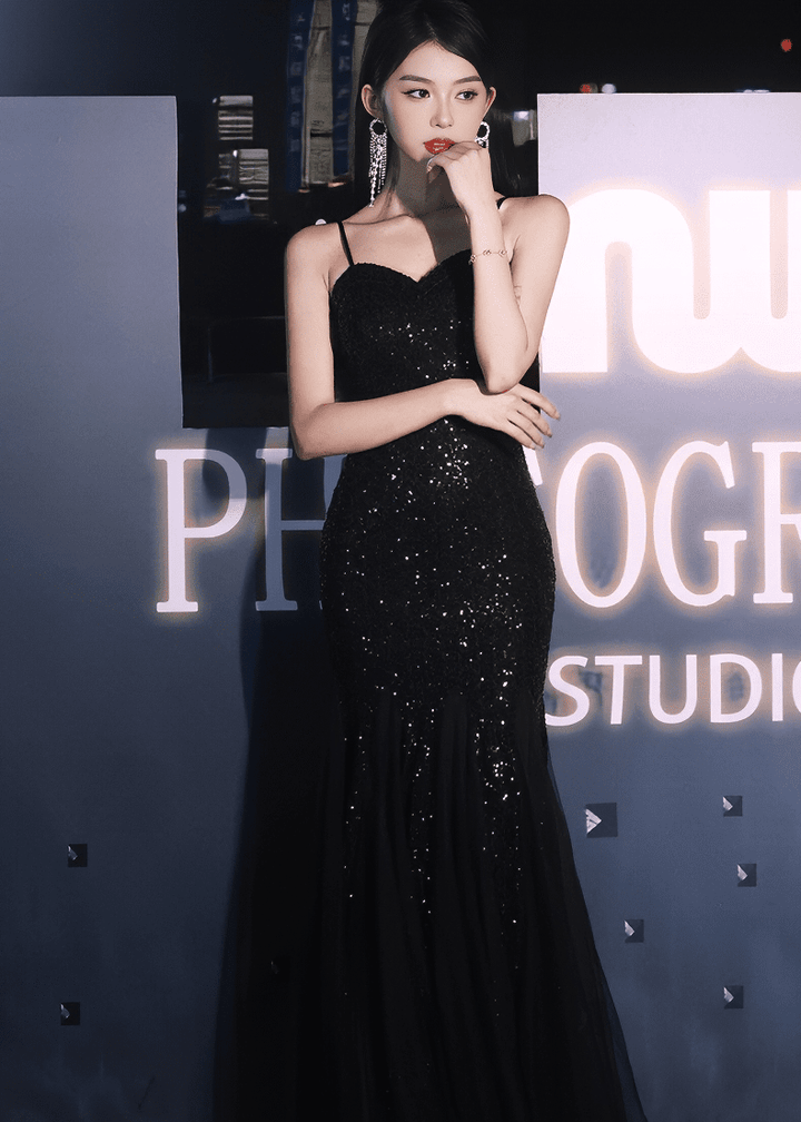 スパンコールチュールマーメイドドレス - Vera Lumina