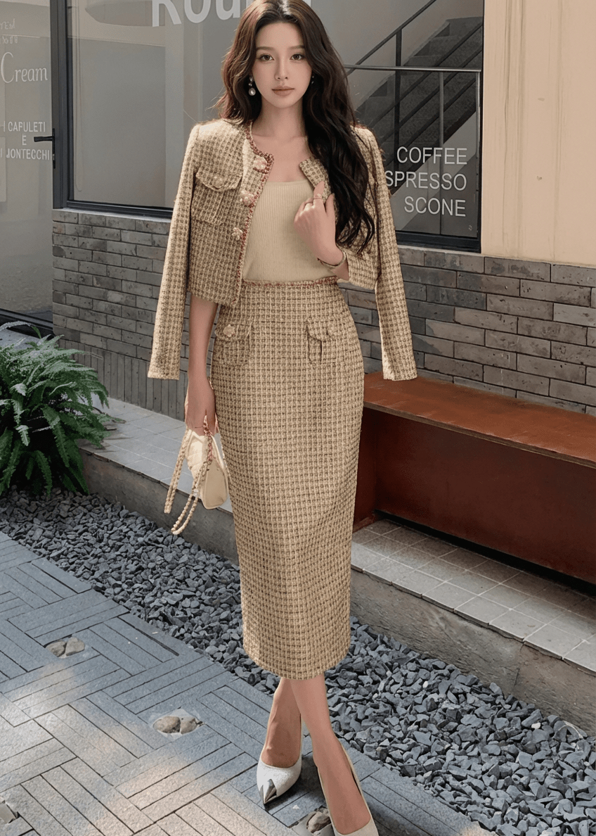 ゴールドボタンジャケット＆スカート＆ワンピース - Vera Lumina