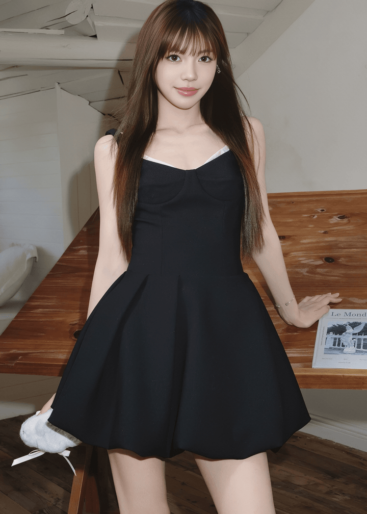 レイヤードストラップフレアドレス - Vera Lumina