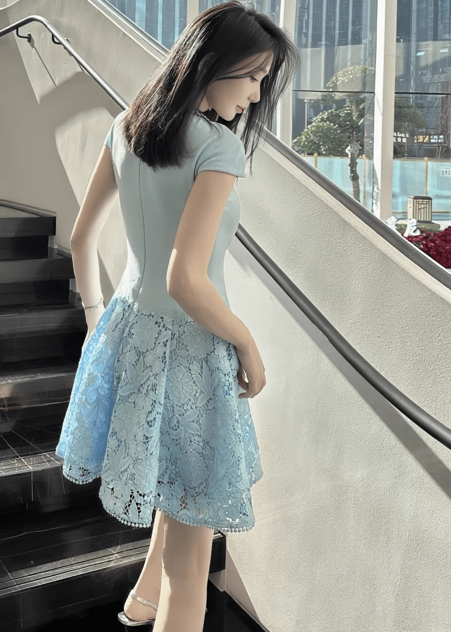 ベルトマークレースマーメイドドレス - Vera Lumina