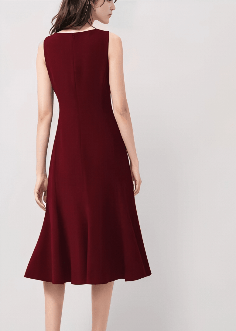 ボートネックマーメイドノースリーブワンピース - Vera Lumina