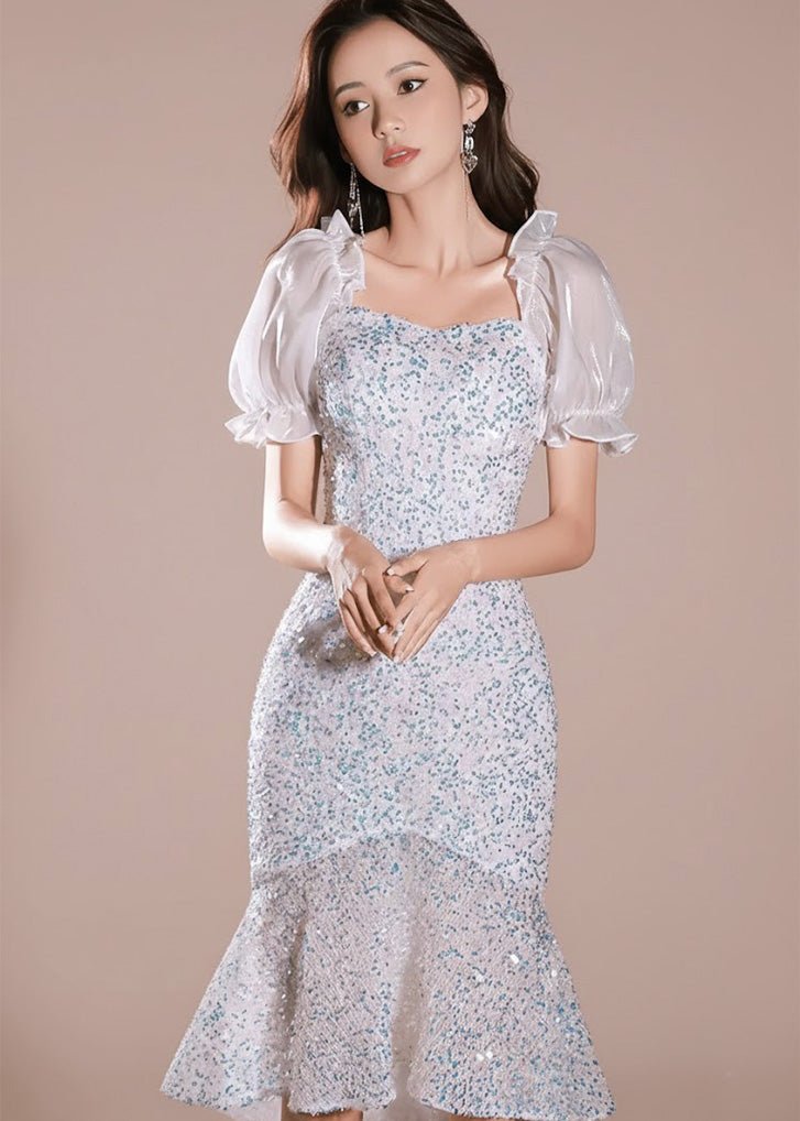 グリッタースパンコールフレアドレス - Vera Lumina