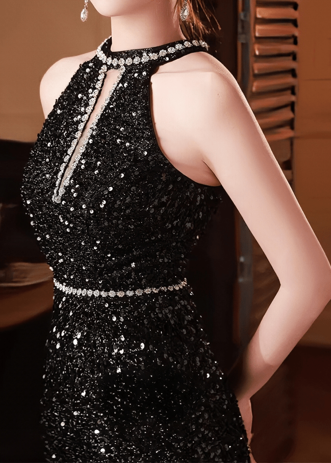 ビジューホルターネックタイトミニドレス - Vera Lumina