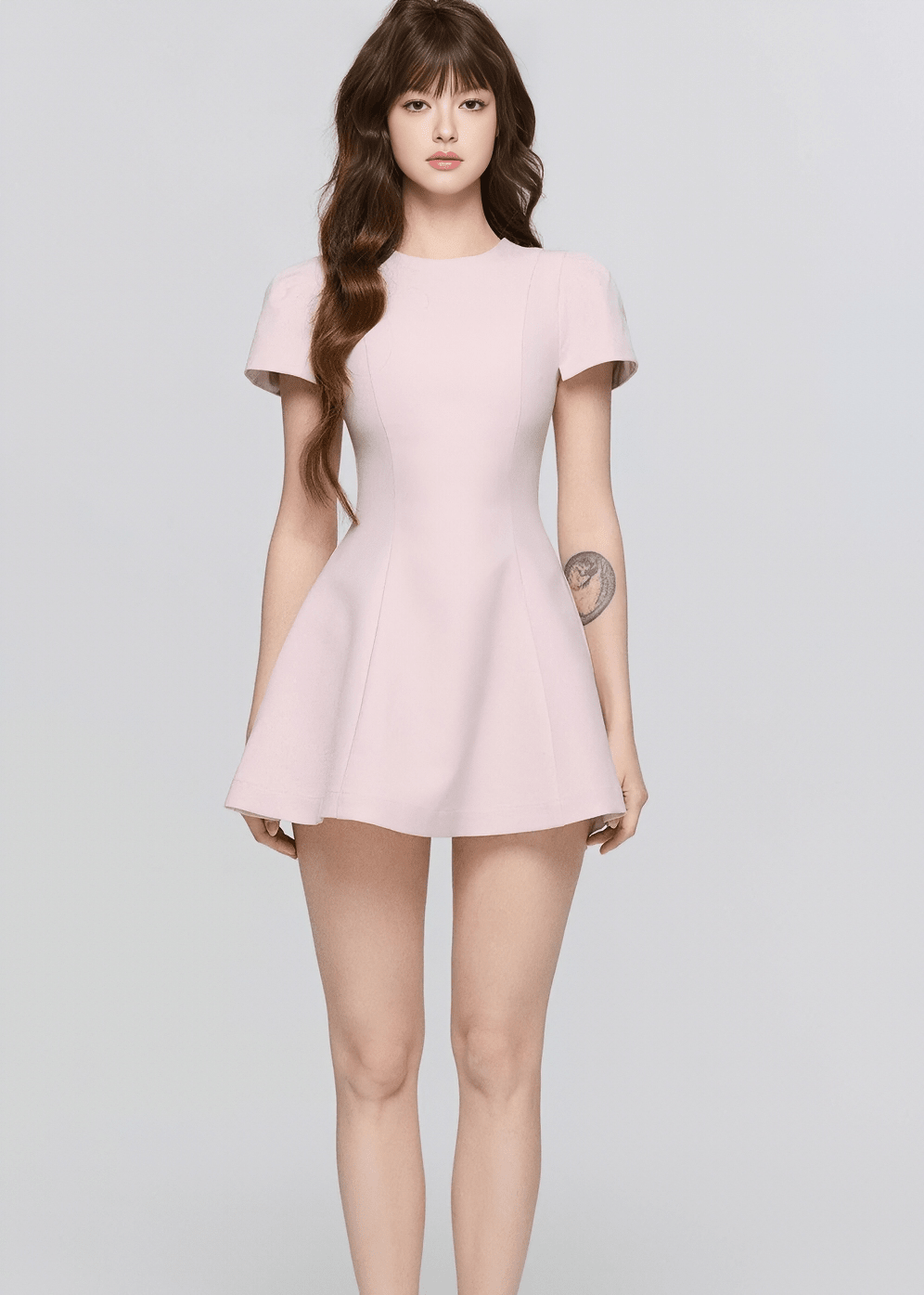 パフスリーブフィットフレアドレス - Vera Lumina