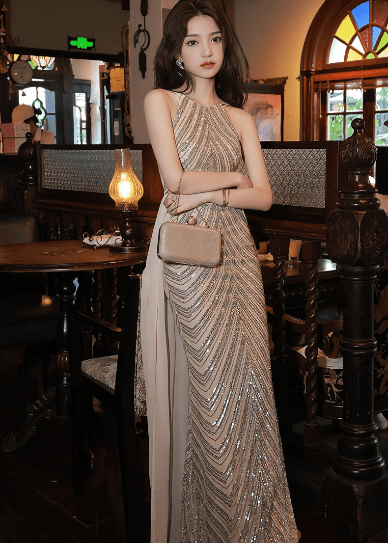 ドットチュールクロスマーメイドドレス - Vera Lumina