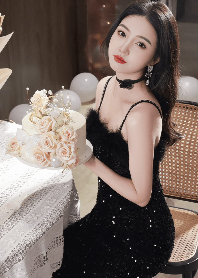 フェザースパンコールマーメイドドレス - Vera Lumina