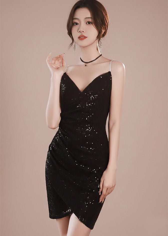 スクエアネックビジューラインマーメイドドレス - Vera Lumina