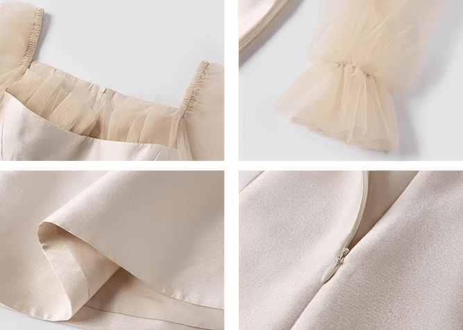 チュールスリーブコルセットミニドレス - Vera Lumina