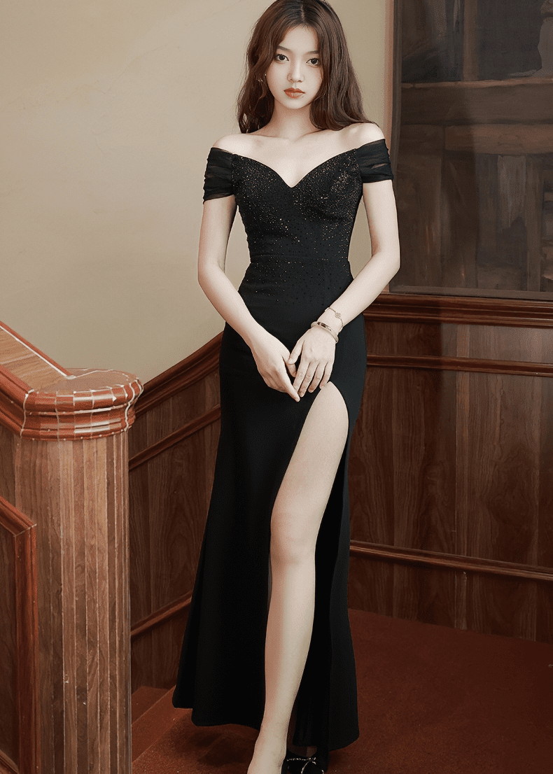 オフショルダースパンコールマーメイドドレス - Vera Lumina