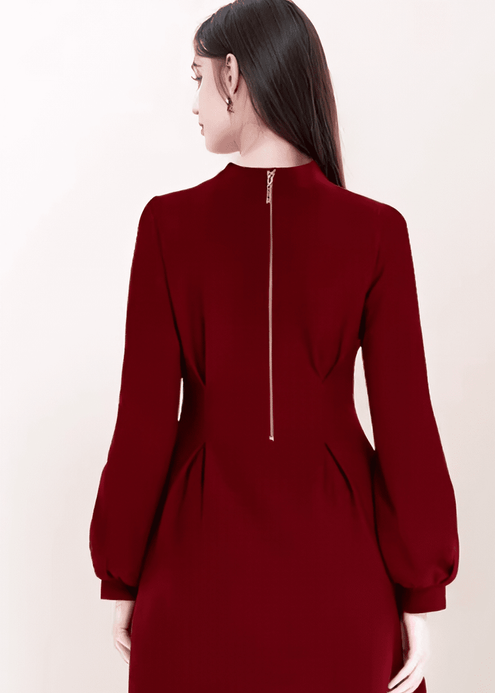 パフスリーブタックフレアミニワンピース - Vera Lumina