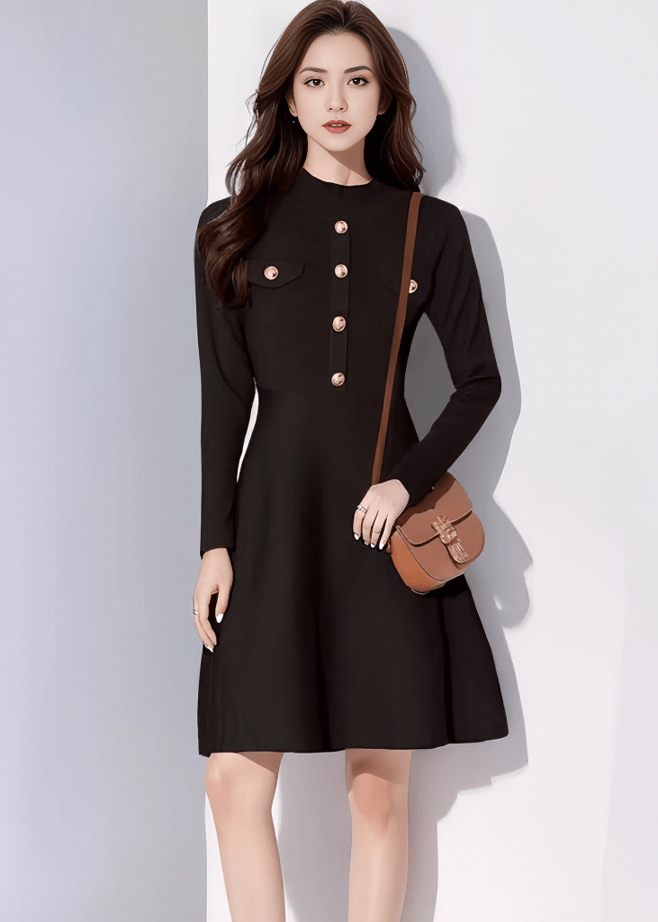 アンティークボタンフレアＡラインドレス - Vera Lumina