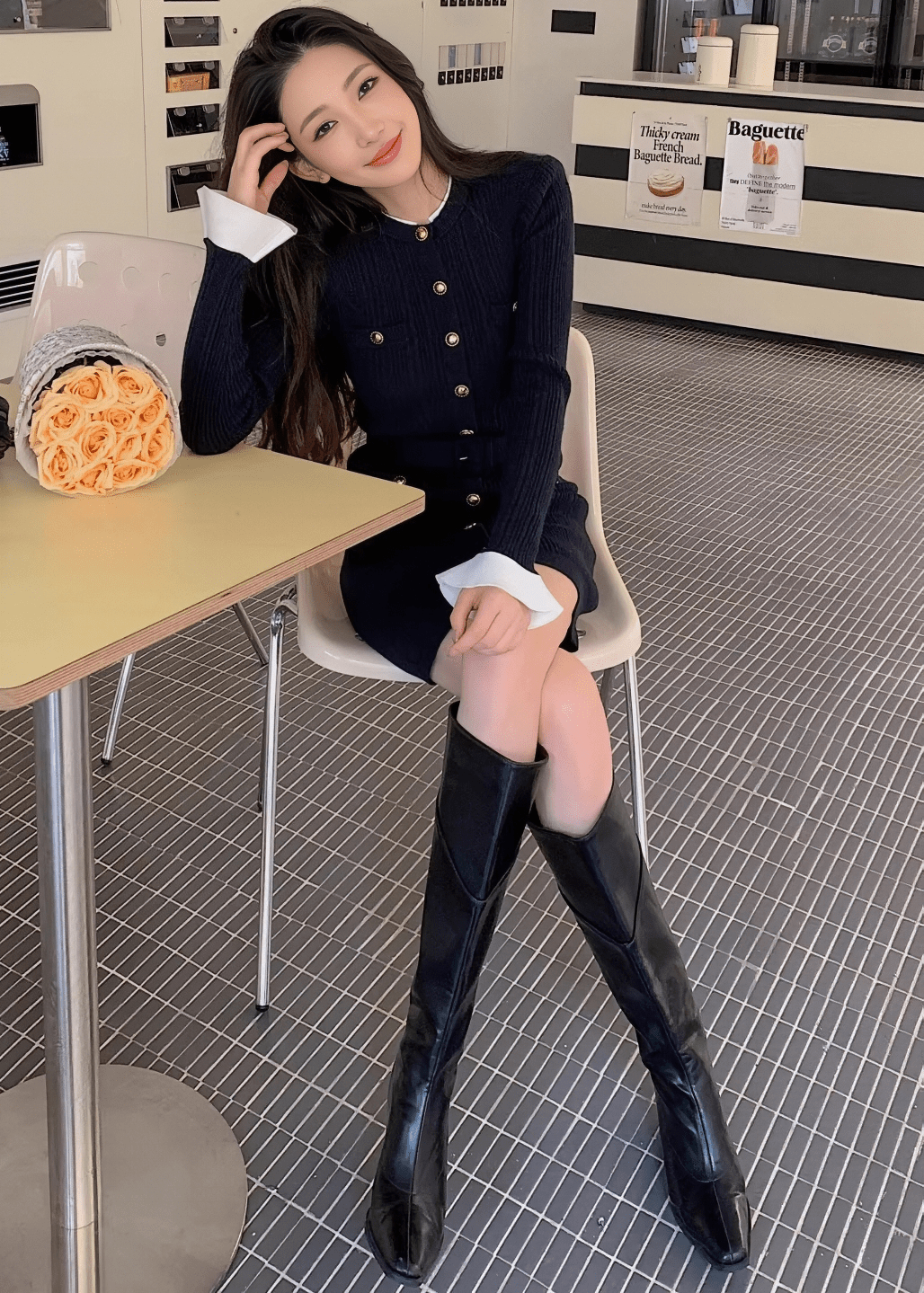 バルーンスリーブスカラップレースドレス - Vera Lumina