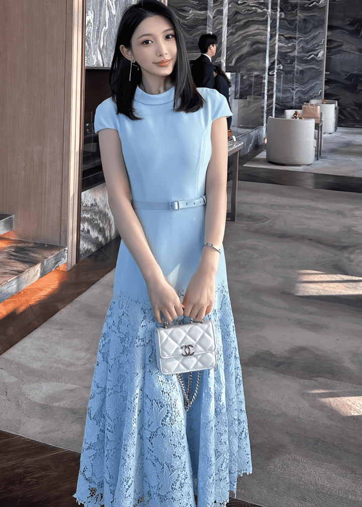 ベルトマークレースマーメイドドレス - Vera Lumina