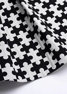 puzzle houndstooth long sleeve dress - Vera Lumina