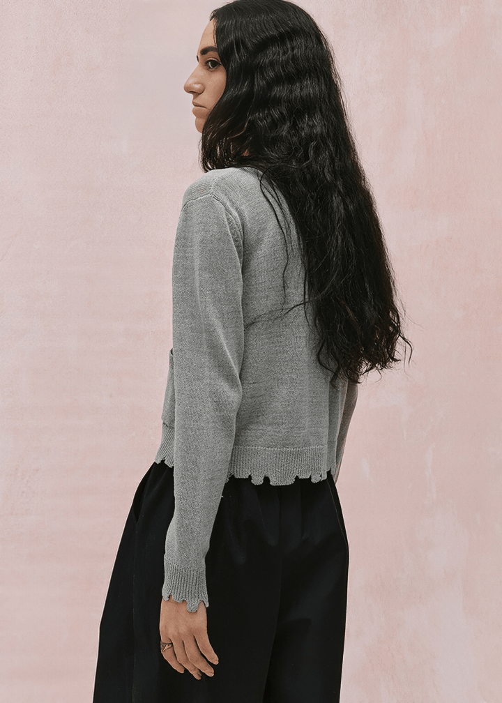 RAVAGED HEM CARDIGAN - Vera Lumina