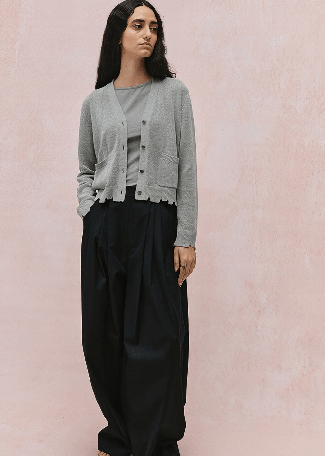 RAVAGED HEM CARDIGAN - Vera Lumina