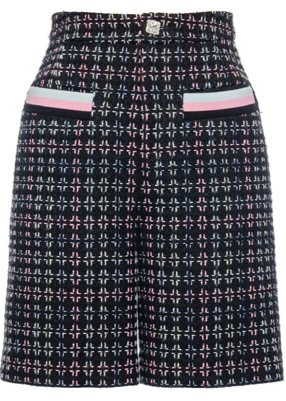 rebellious high - waisted plaid tweed skirt - Vera Lumina