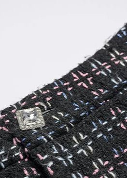 rebellious high - waisted plaid tweed skirt - Vera Lumina