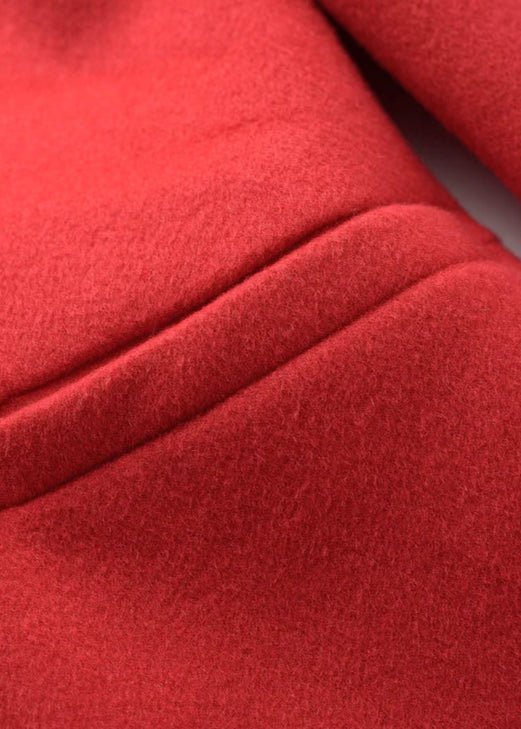 red slim flower wool coat - Vera Lumina