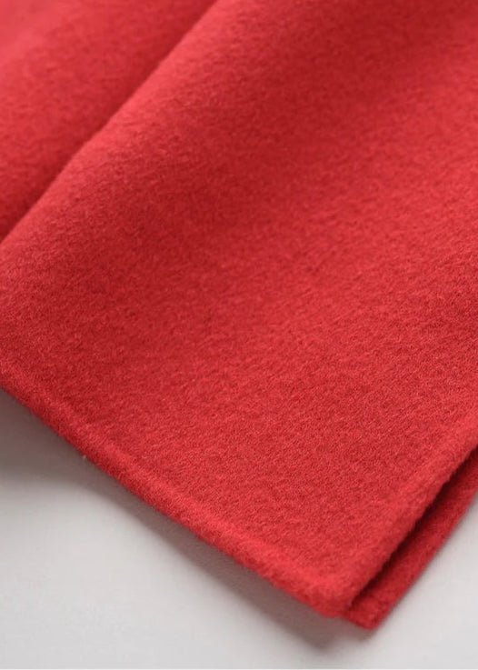 red slim flower wool coat - Vera Lumina