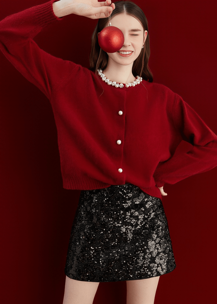 REGENCY PEARL COLLAR CARDIGAN - Vera Lumina