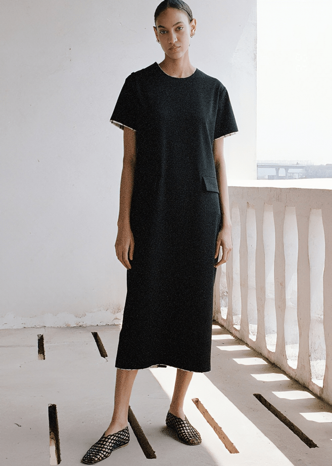 RELAXED MIDI T - SHIRT DRESS - Vera Lumina