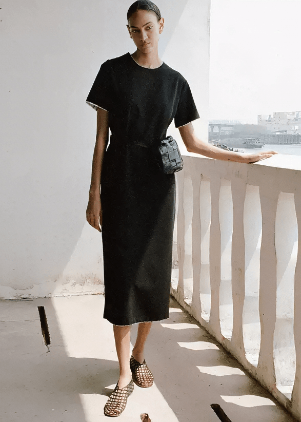 RELAXED MIDI T - SHIRT DRESS - Vera Lumina