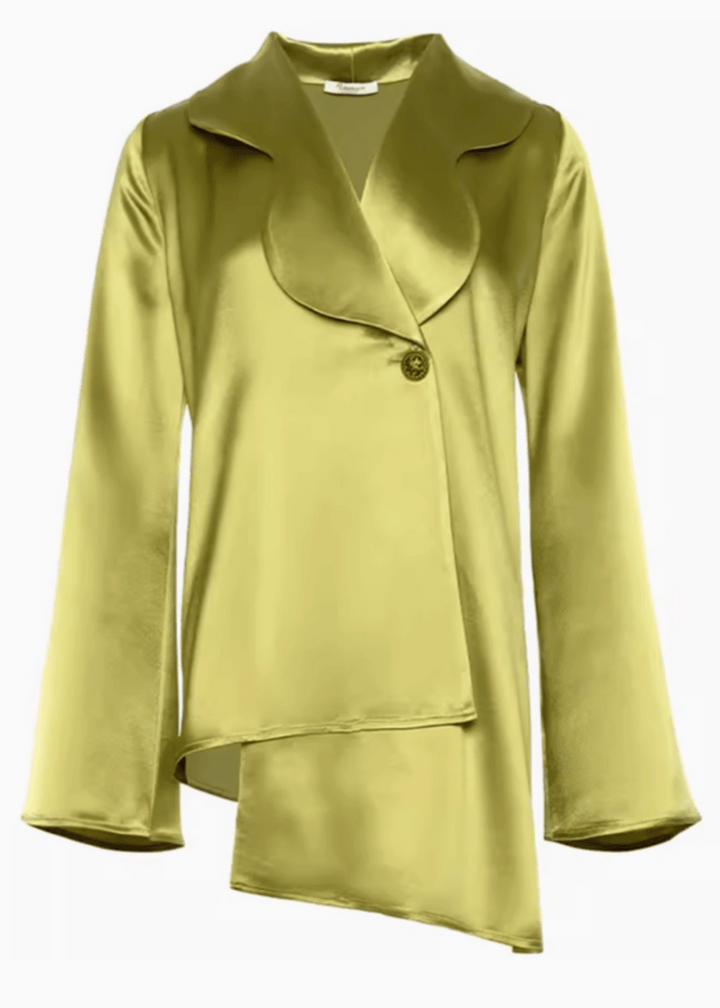 Retro green asymmetry shirt tops - Vera Lumina