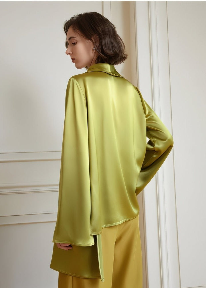 Retro green asymmetry shirt tops - Vera Lumina