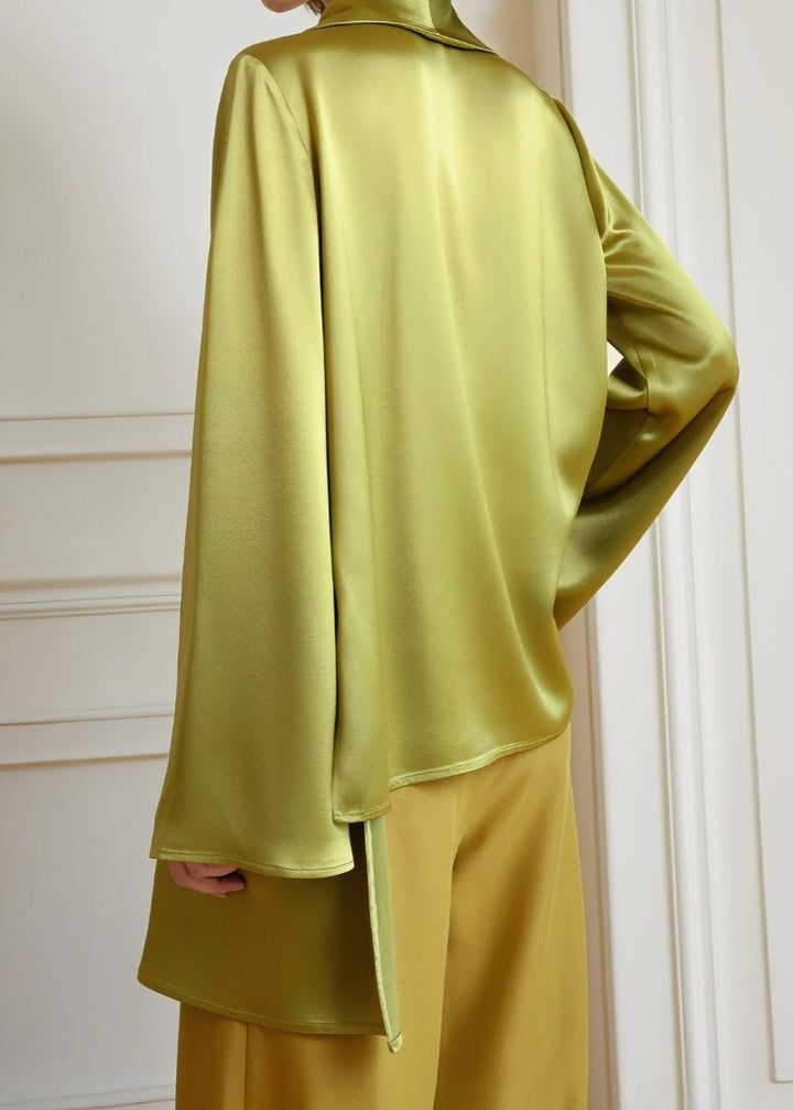 Retro green asymmetry shirt tops - Vera Lumina