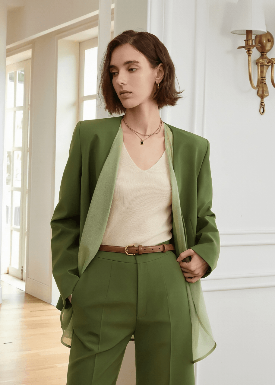 retro green drape jacket - Vera Lumina