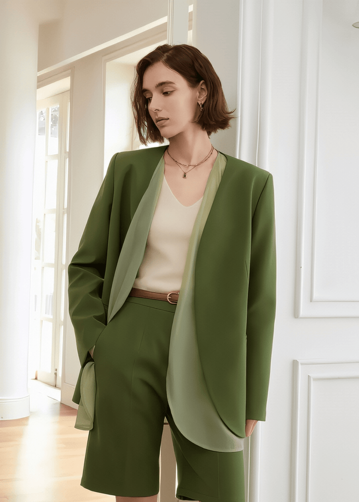 retro green drape jacket - Vera Lumina